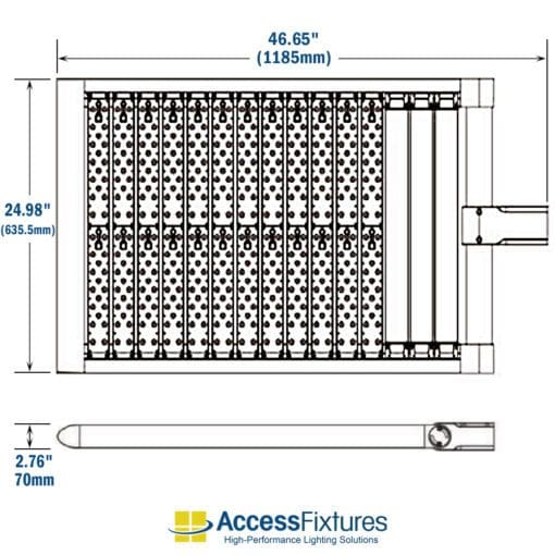 924-Watt LED Sport Light Fixtures Dimensions