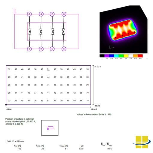 Club-Level LED Tennis Package: 8 Poles, 8 Fixtures, 40 AVG FC, 1.82 MAX/MIN - Image 9