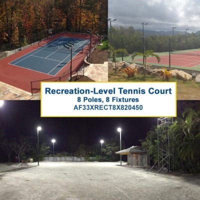 8-pole outdoor LED tennis court lighting