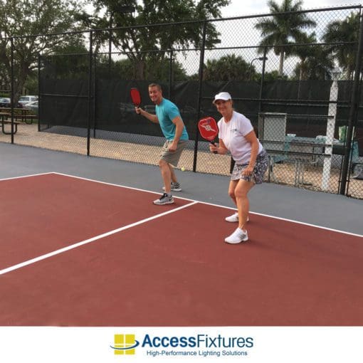 Pickleball Single Court LED Lighting Package: players