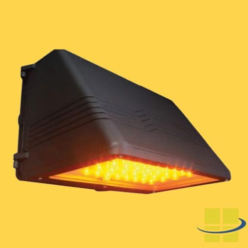 HEZE 40w PC Amber LED Full Cutoff Wall Pack, EXTREME-LIFE