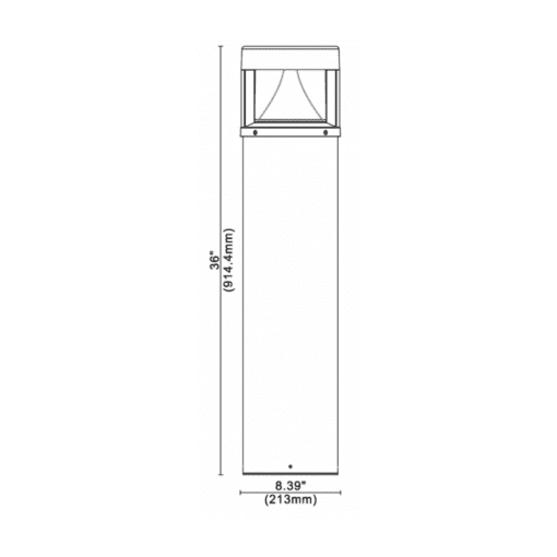 heavy duty bollard light dimensions