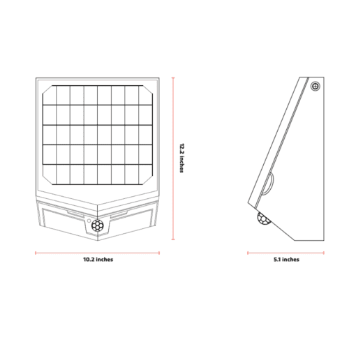 15w solar wall pack dimensions