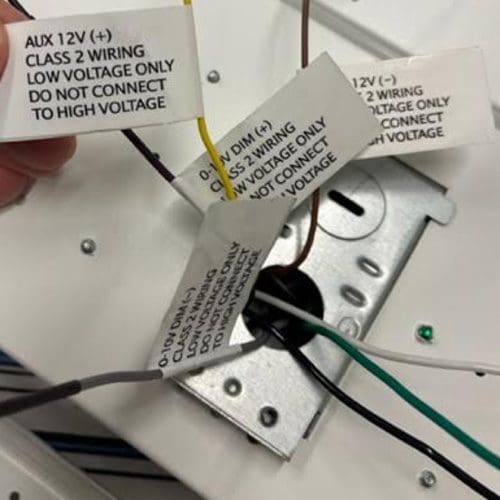 7-Wires-Exiting-an-LED-Fixture 7 wires on LED Fixtures