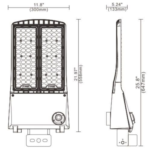 CARO 40-60-80 Watt LED Flood Light - LED Area Light, 160+ LPW, 120-277v - Image 6