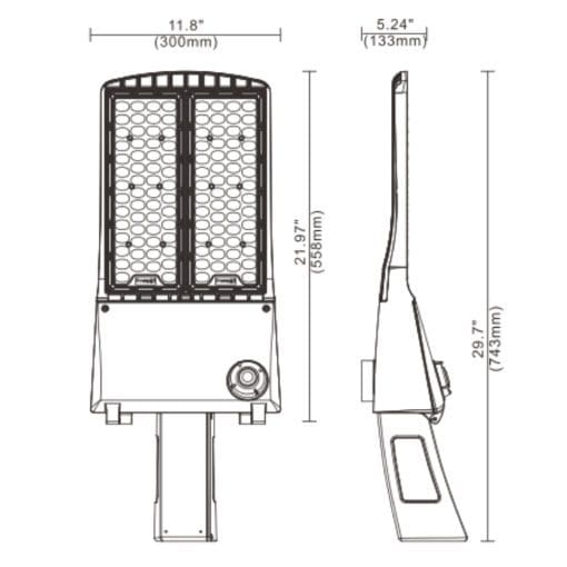 CARO 40-60-80 Watt LED Flood Light - LED Area Light, 160+ LPW, 120-277v - Image 7