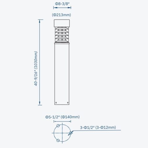 25w Flat Top Bollard light