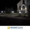 Bronze Round Flat Top Commercial Bollard Light with Type 5 Glass