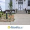 Bronze Round Flat Top Commercial Bollard Light with Type 5 Glass