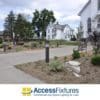 Bronze Round Flat Top Commercial Bollard Light with Type 5 Glass