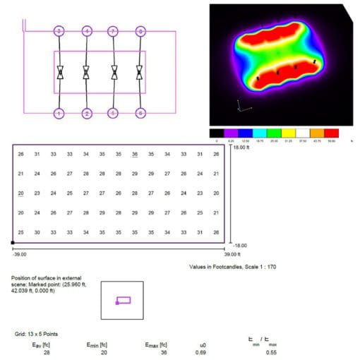 Recreation-Level LED Tennis Package: 8 Poles, 8 Fixtures, 28 AVG FC, 1.80 MAX/MIN - Image 10
