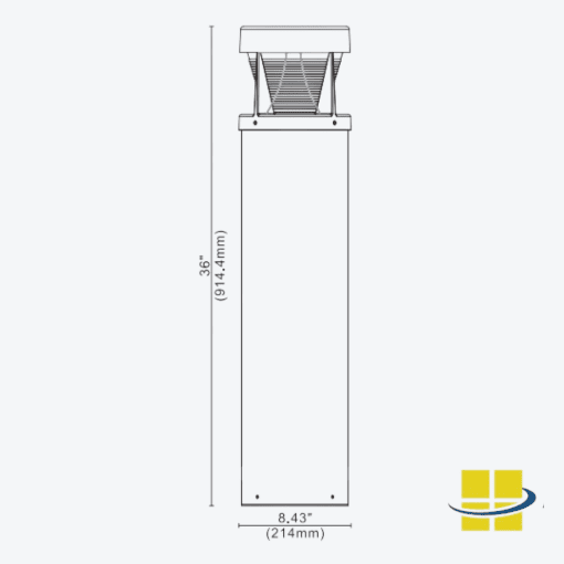 RUGO 20-28-37 Round Flat Top Vandal Resistant Bollard Light, 120-277v - Image 3