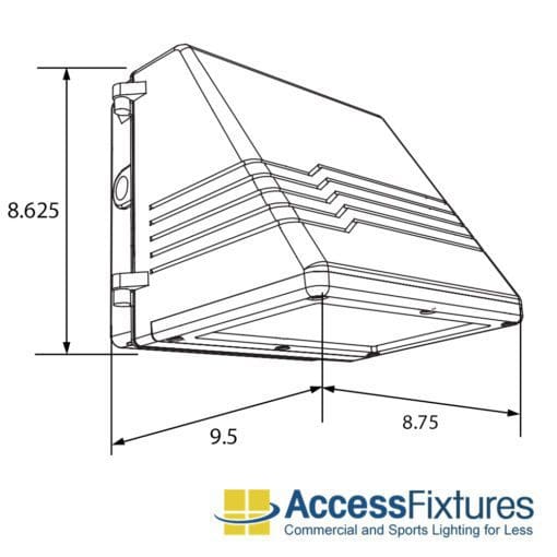 25w Full Cutoff Wall Pack Dimensions