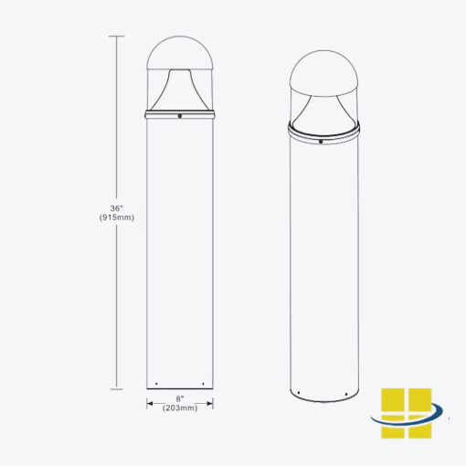 ROGO 20-28-37 Round Dome Top Commercial Grade Bollard Light - Image 4
