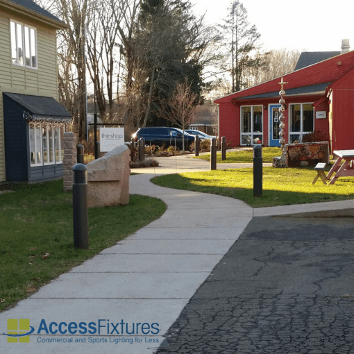 Round Dome Top Bollards - Louvers - Installed