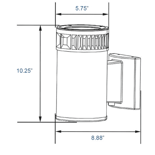 HAMA 21w Up Light LED Fixture Dimensions