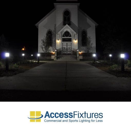 Bronze Round Flat Top Commercial Bollard Light with Type 5 Glass