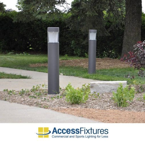Bronze Round Flat Top Commercial Bollard Light with Type 5 Glass
