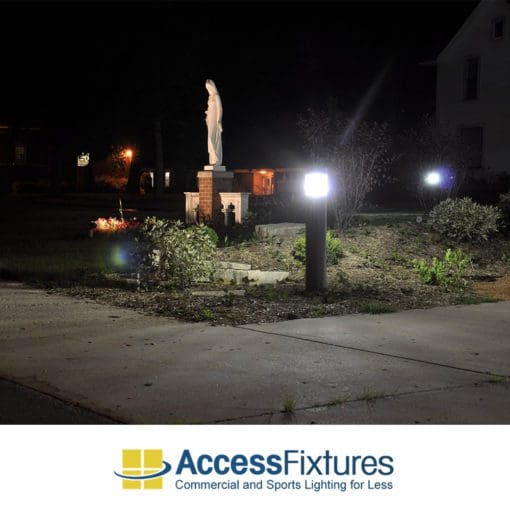 Bronze Round Flat Top Commercial Bollard Light with Type 5 Glass