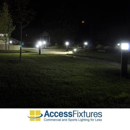 Bronze Round Flat Top Commercial Bollard Light with Type 5 Glass