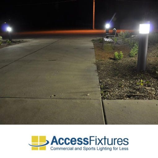 Bronze Round Flat Top Commercial Bollard Light with Type 5 Glass
