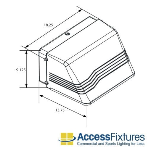 63w Full Cutoff Wall Pack Dimensions