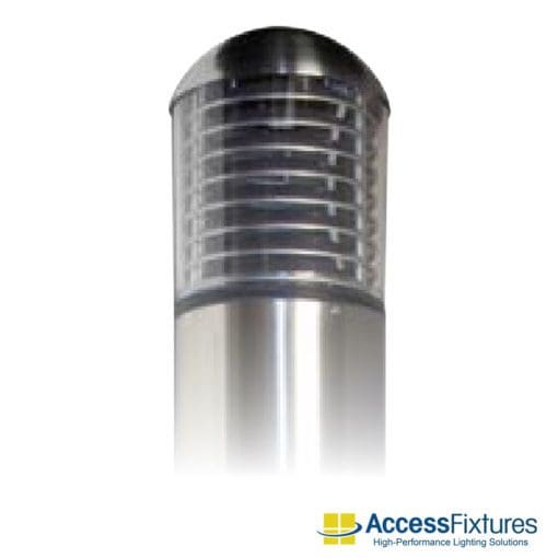 17w Turtle & Wildlife Friendly Round Dome Top Bollard, Louvers 120-277v - detail