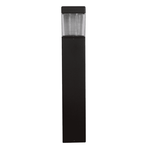 TEFA 17w 590 Amber LED Prismatic Glass Square Bollard Light, 120-277v