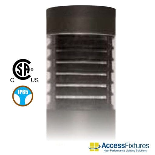 17w Turtle & Wildlife Friendly Round Flat Top Bollard, Louvers detail