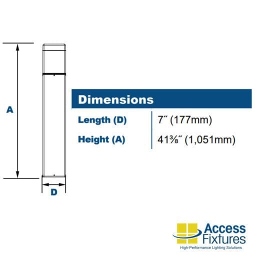 15w USA LED Square Bollards with Louvers Dimensions