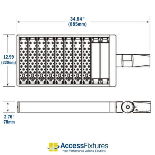 310-Watt LED Sport Light Fixtures Dimensions