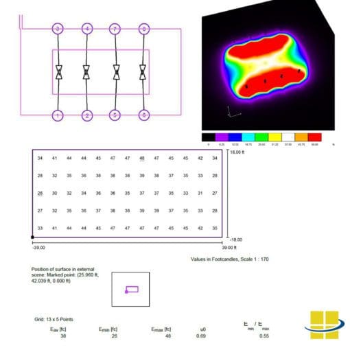 Club-Level LED Tennis Package: 8 Poles, 8 Fixtures, 38 AVG FC, 1.85 MAX/MIN - Image 9