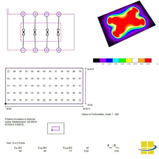 Club-Level LED Tennis Package: 8 Poles, 8 Fixtures, 47 AVG FC, 1.84 MAX/MIN - Image 9