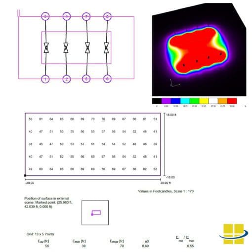 Club-Level LED Tennis Package: 8 Poles, 8 Fixtures, 56 AVG FC, 1.84 MAX/MIN - Image 9