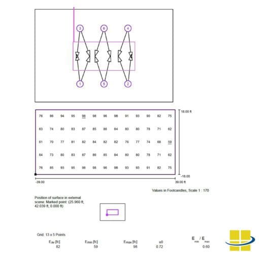 Competition-Level LED Tennis Package: 6 Poles, 12 Fixtures, 82 AVG FC, 1.66 MAX/MIN - Image 9