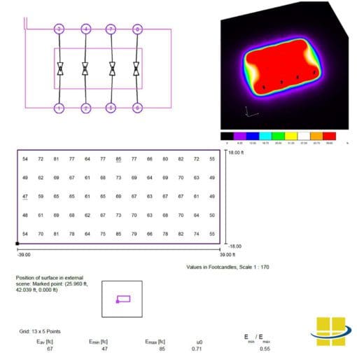 Competition-Level LED Tennis Package: 8 Poles, 8 Fixtures, 67 AVG FC, 1.81 MAX/MIN - Image 9