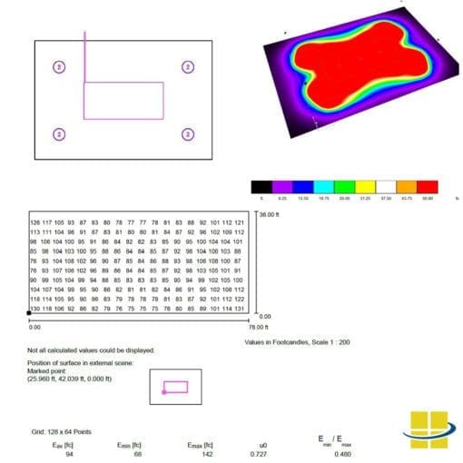 NCAA-Level LED Tennis Package: 4 Poles, 16 Fixtures, 94 AVG FC, 2.09 MAX/MIN - Image 9