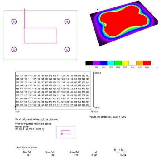 NCAA-Level LED Tennis Package: 4 Poles, 16 Fixtures, 141 AVG FC, 2.03 MAX/MIN - Image 10