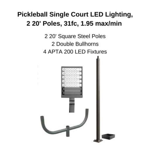 Single Court Pickleball Package 31fc 1.95 max/min