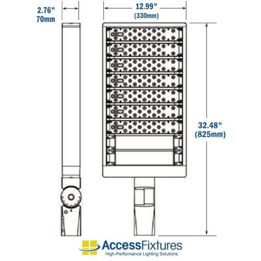 Bocce LED Lighting with Poles 13' x 90' Court - 10 fc 2.81 max/min APTA 280 dimensions