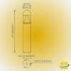VENU 25w 590 Amber LED Cone Reflector Round Dome Bollard - Image 5
