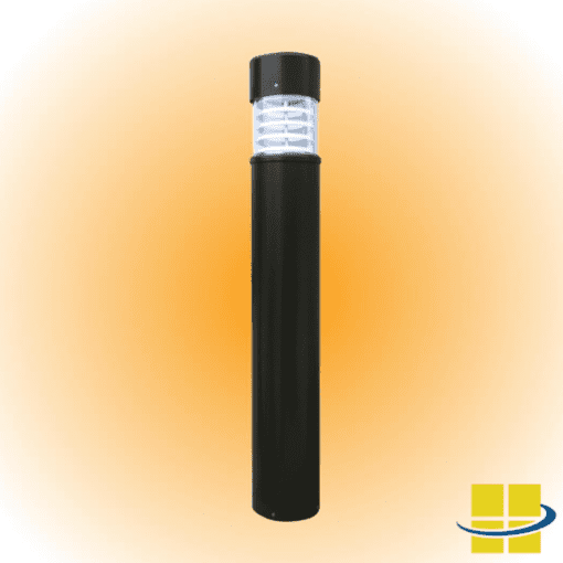 VENU 35w 590nm Amber LED Bollard Light, Louvered Round Flat Top
