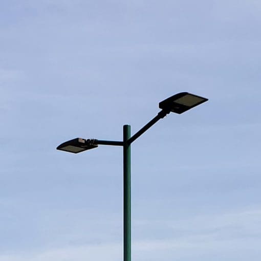 420w LED Area Light Mounted on Light Pole with 2 Arms