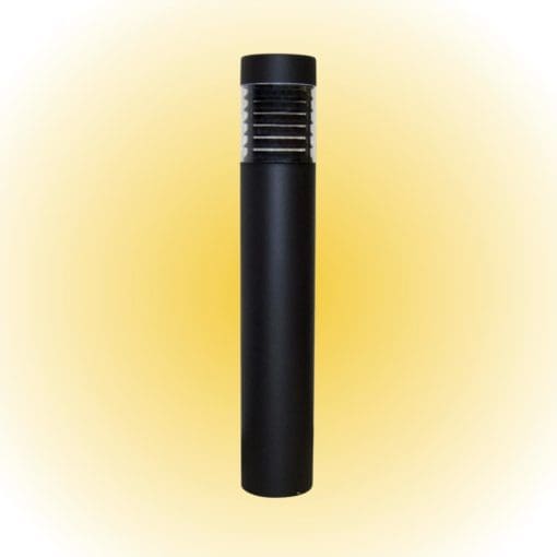 Round flat top louvered PC amber bollard