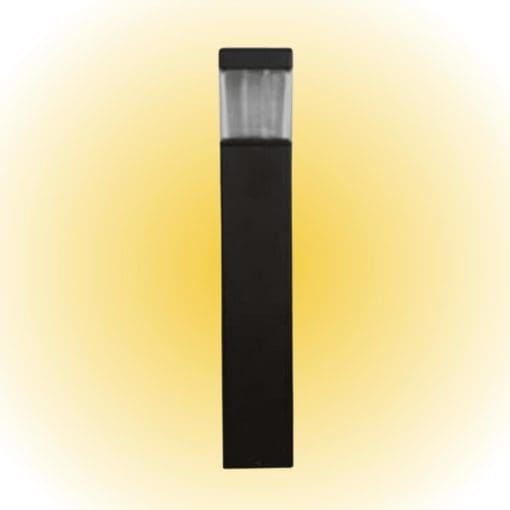 Square flat top prismatic PC amber bollard