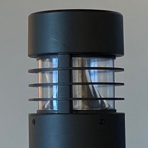 PYLO LED bollard light with reflector optics and protective louvers