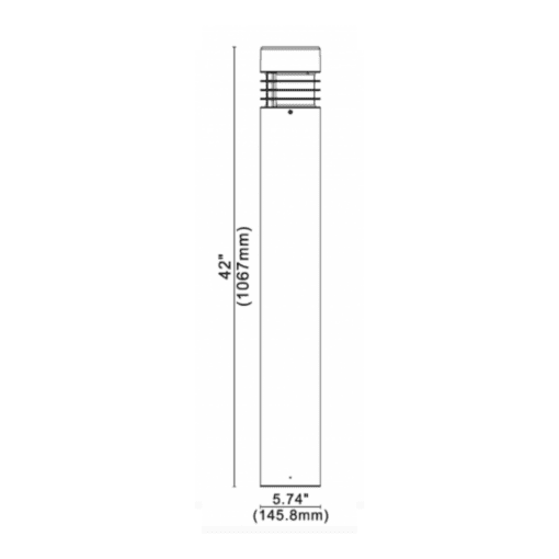 30w louvered bollard light dimensions