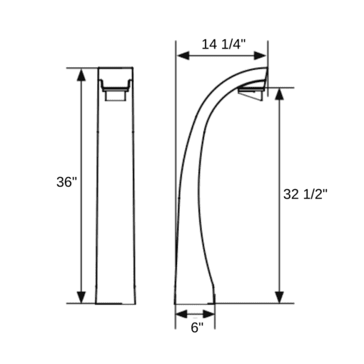 sand cast bollard light dimensions
