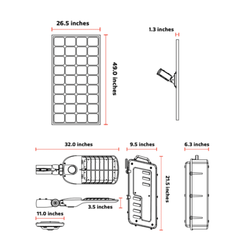 50w high wattage solar area light