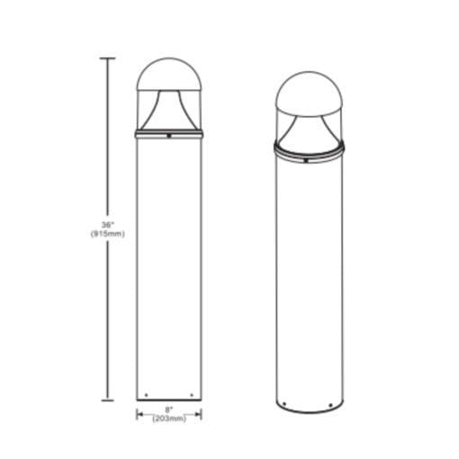 heavy duty round dome top bollard dimensions